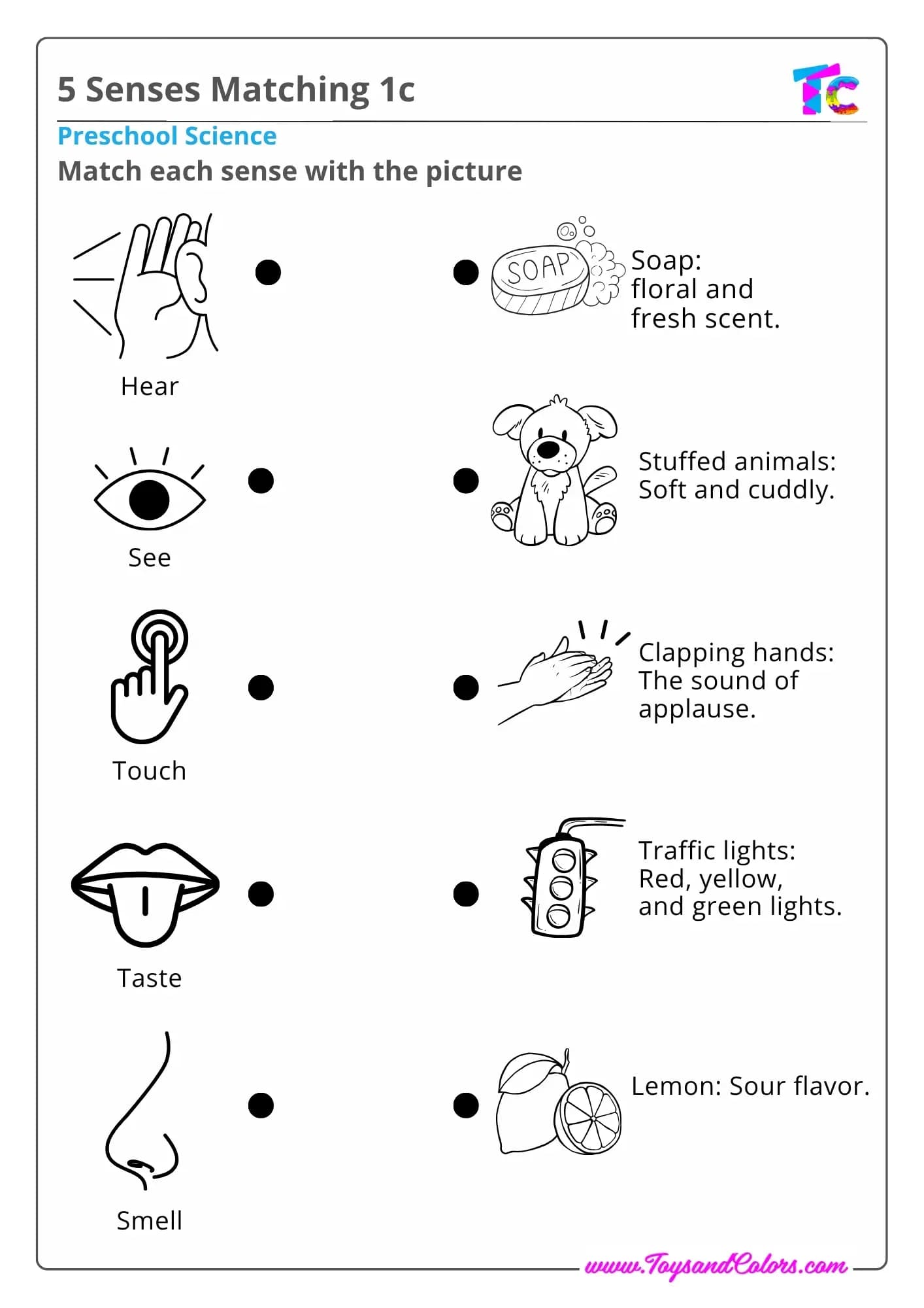 5 Senses Matching 