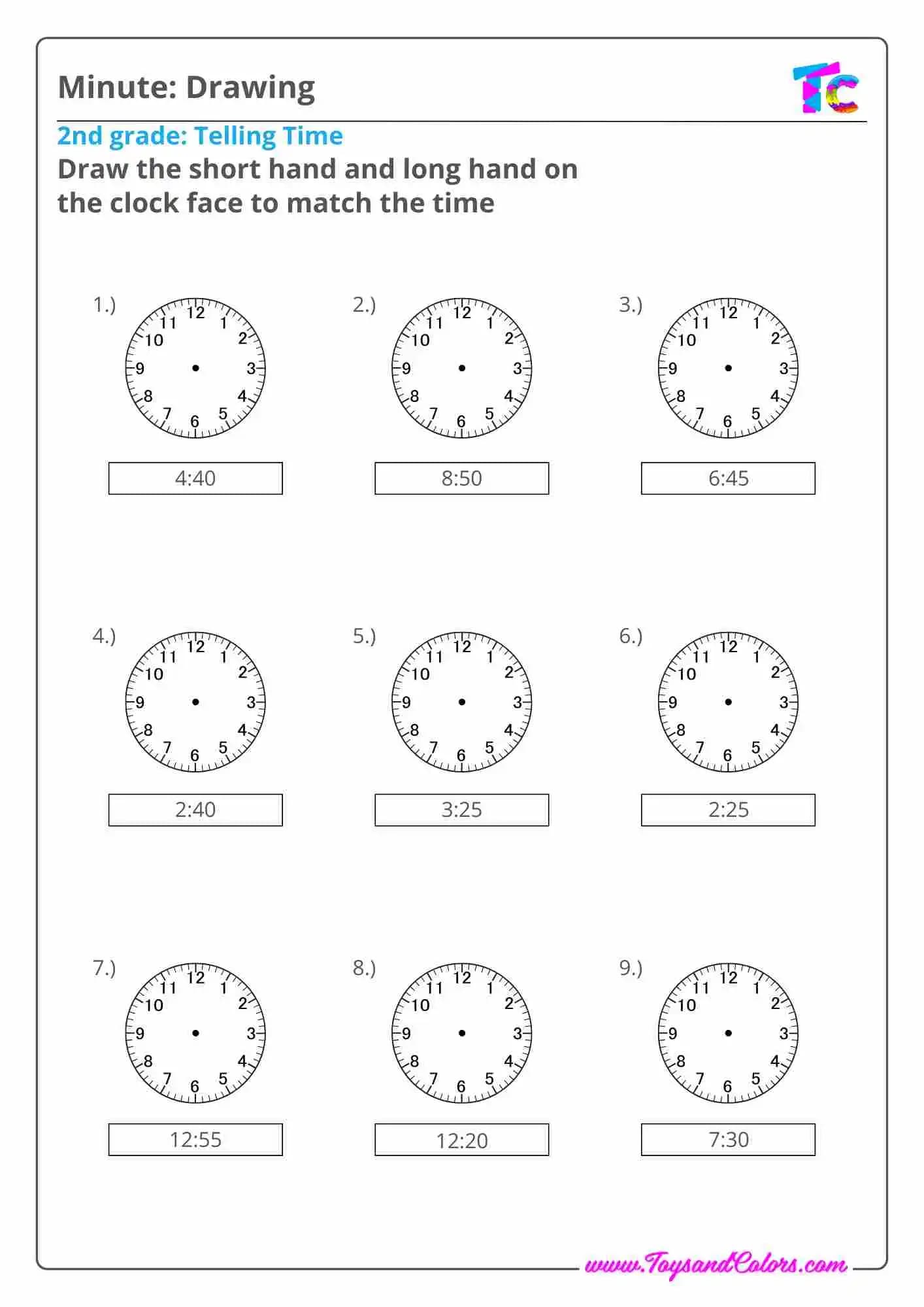 Drawing Minute Hand on Clock