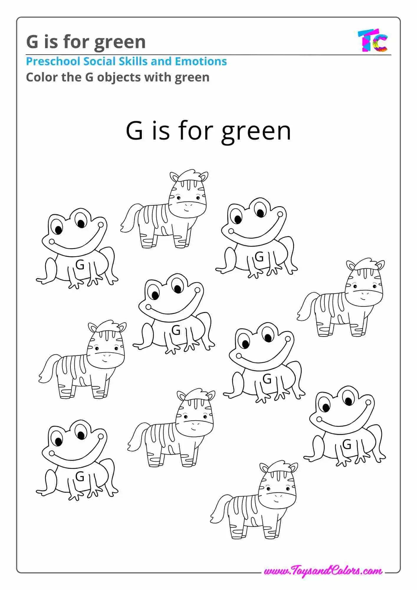 G is for green color