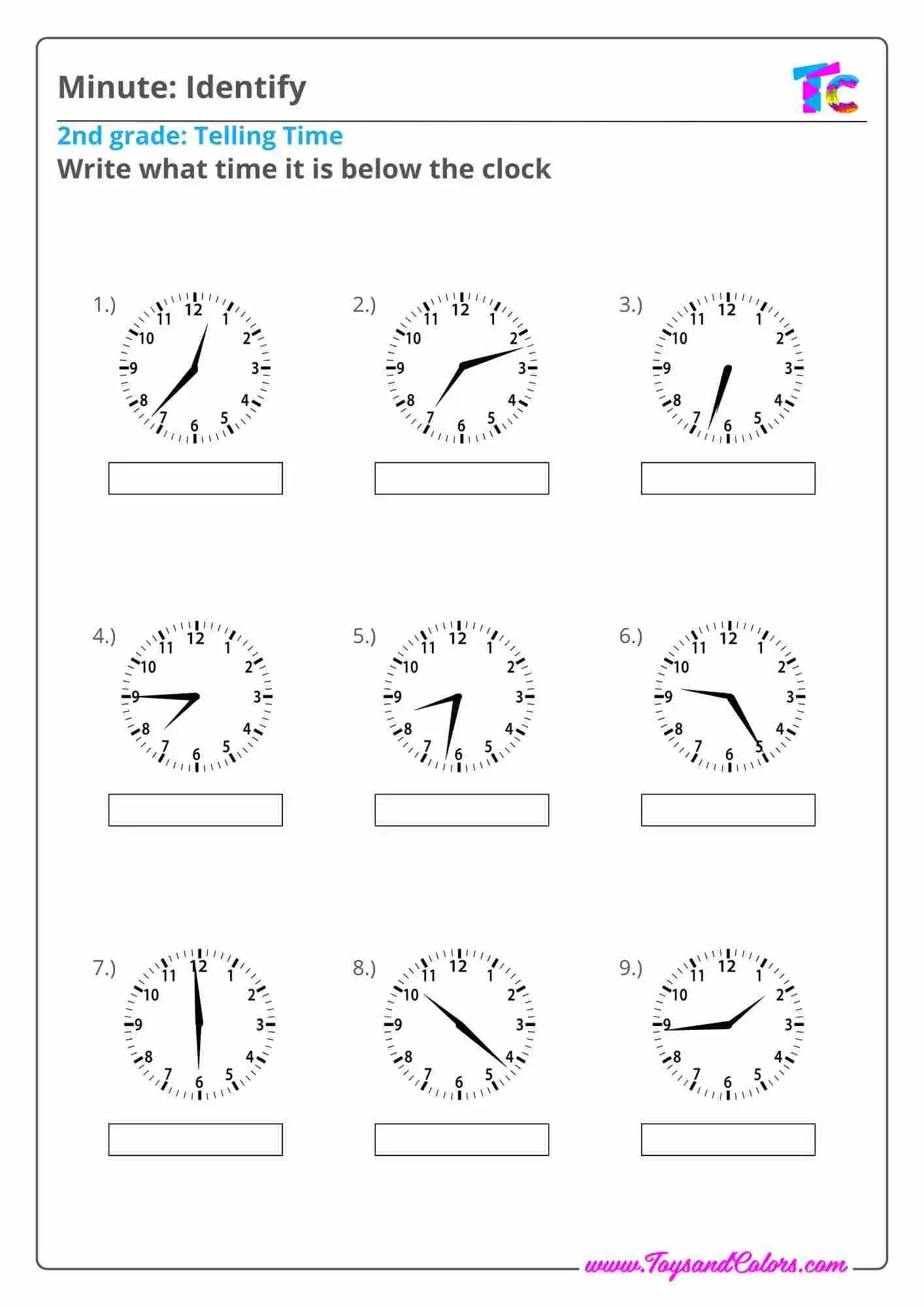 Identify Minute on Clock
