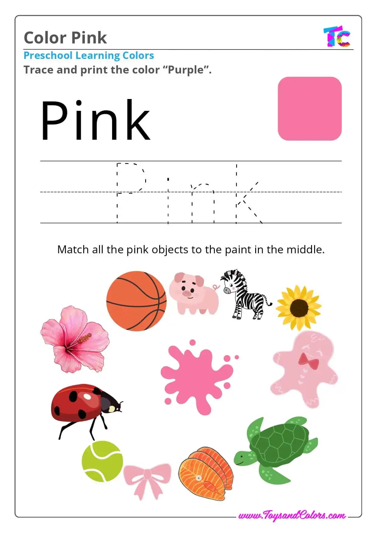 Learning Colors Pink