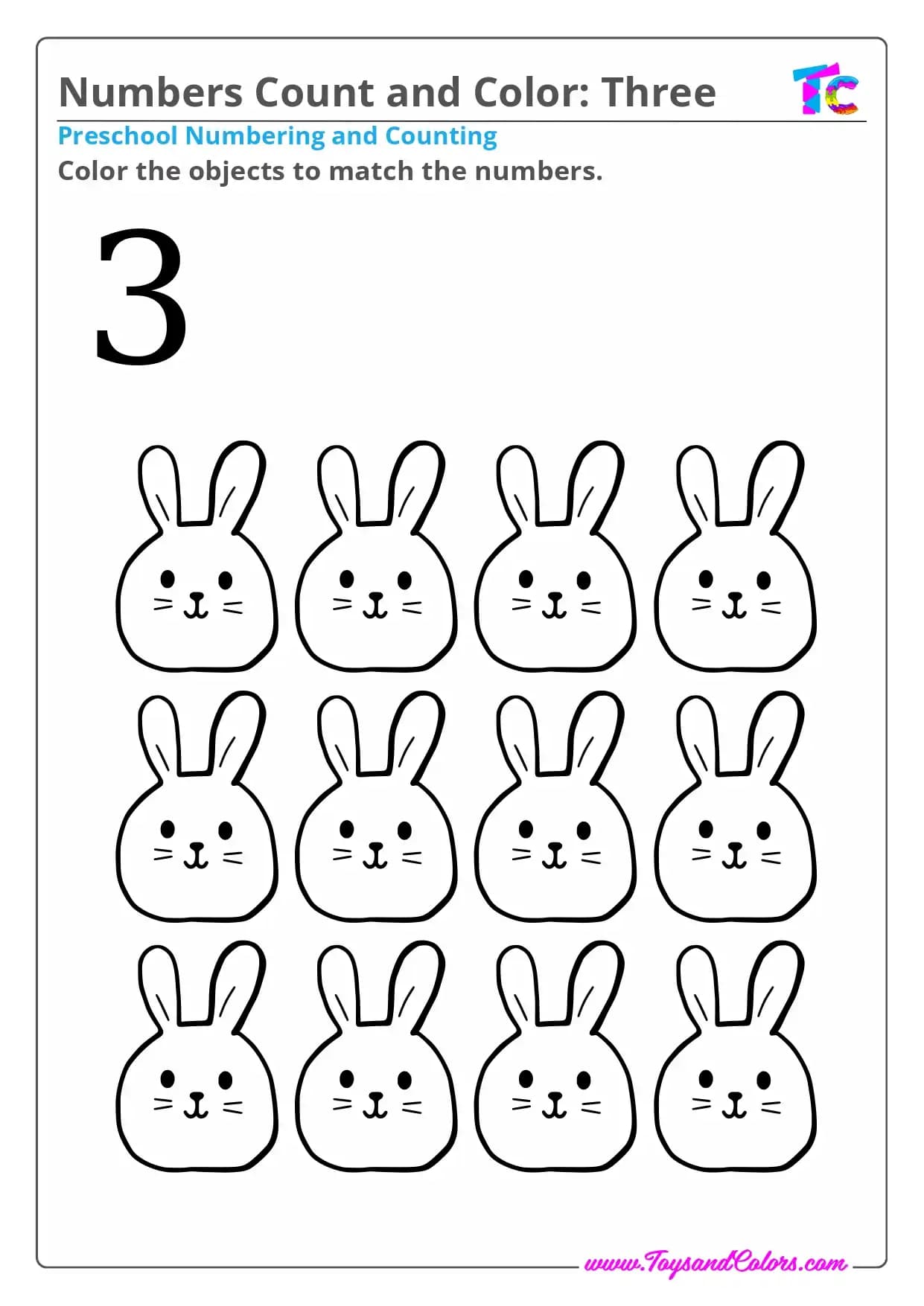 Numbers Count and Color : 3
