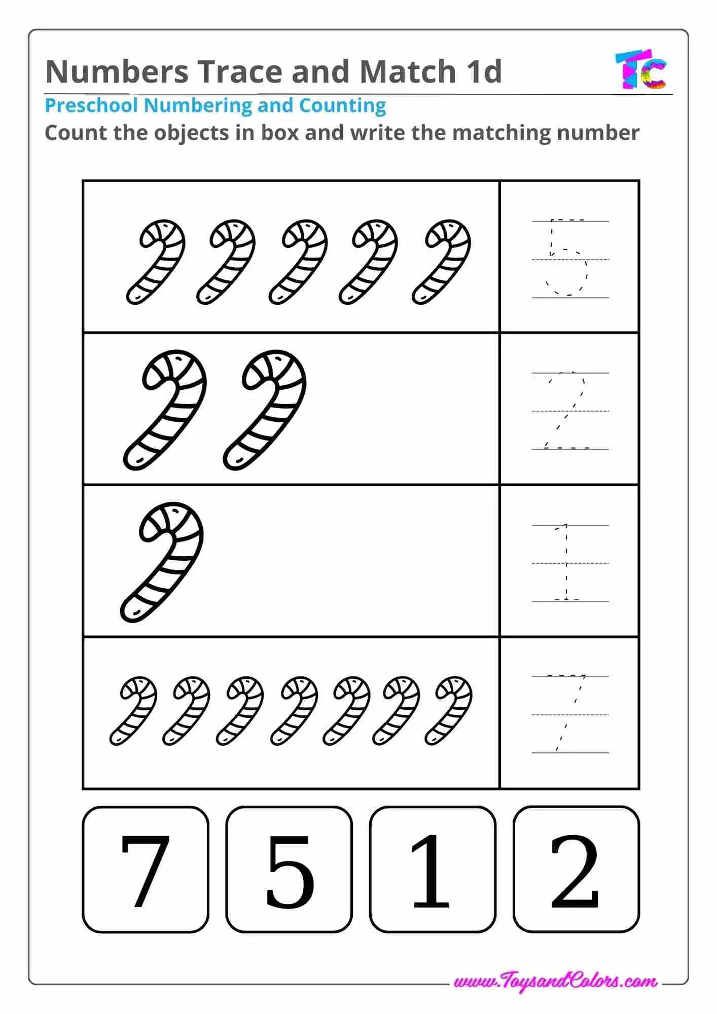 Numbers Trace and Match 1d