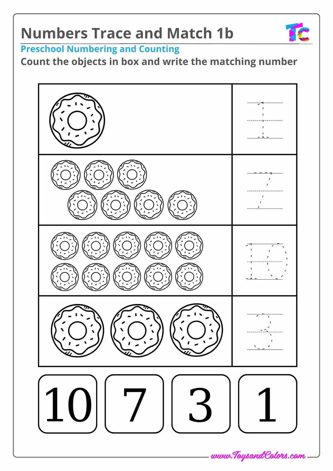 Numbers Trace and Match 