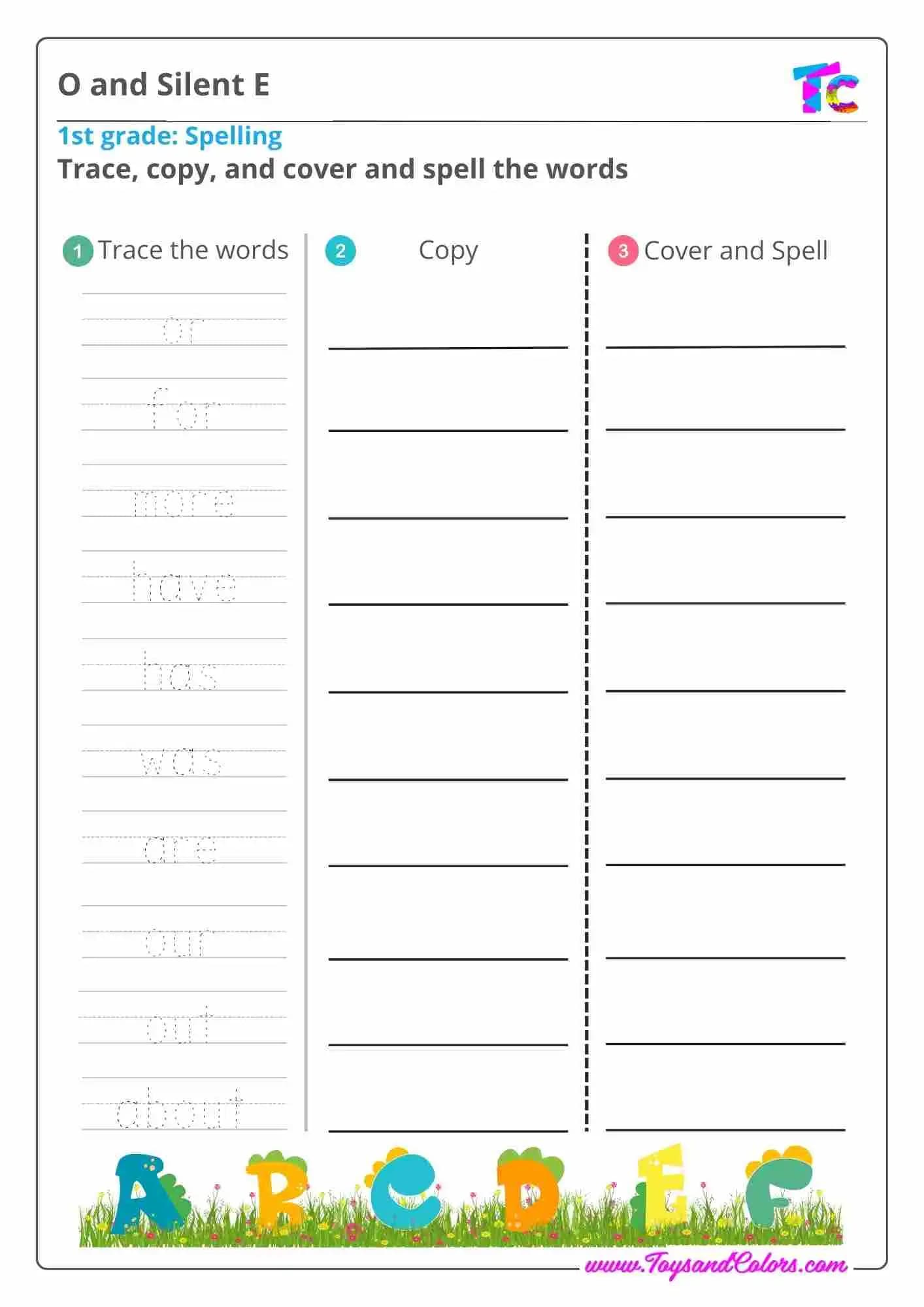Spelling O and Silent E