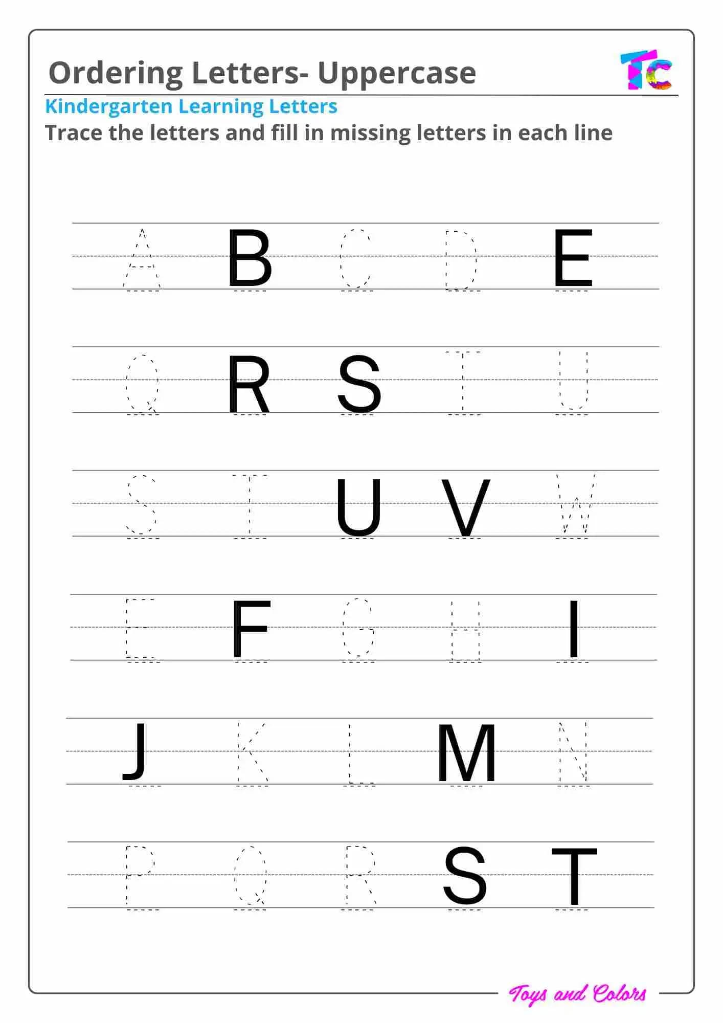 Ordering Letters- Uppercase