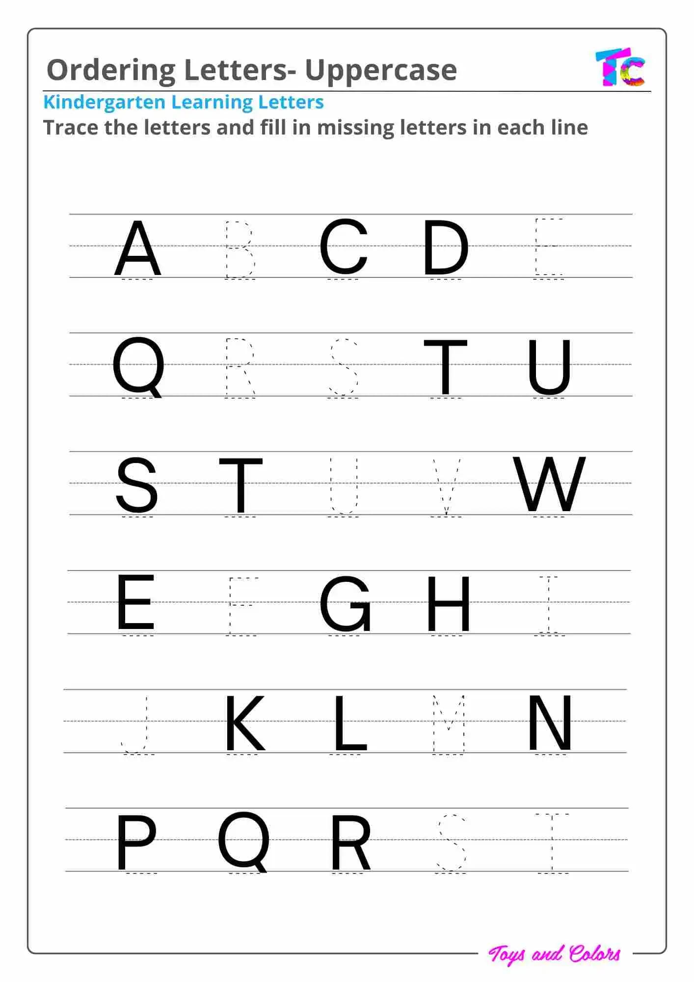 Ordering Letters- Uppercase