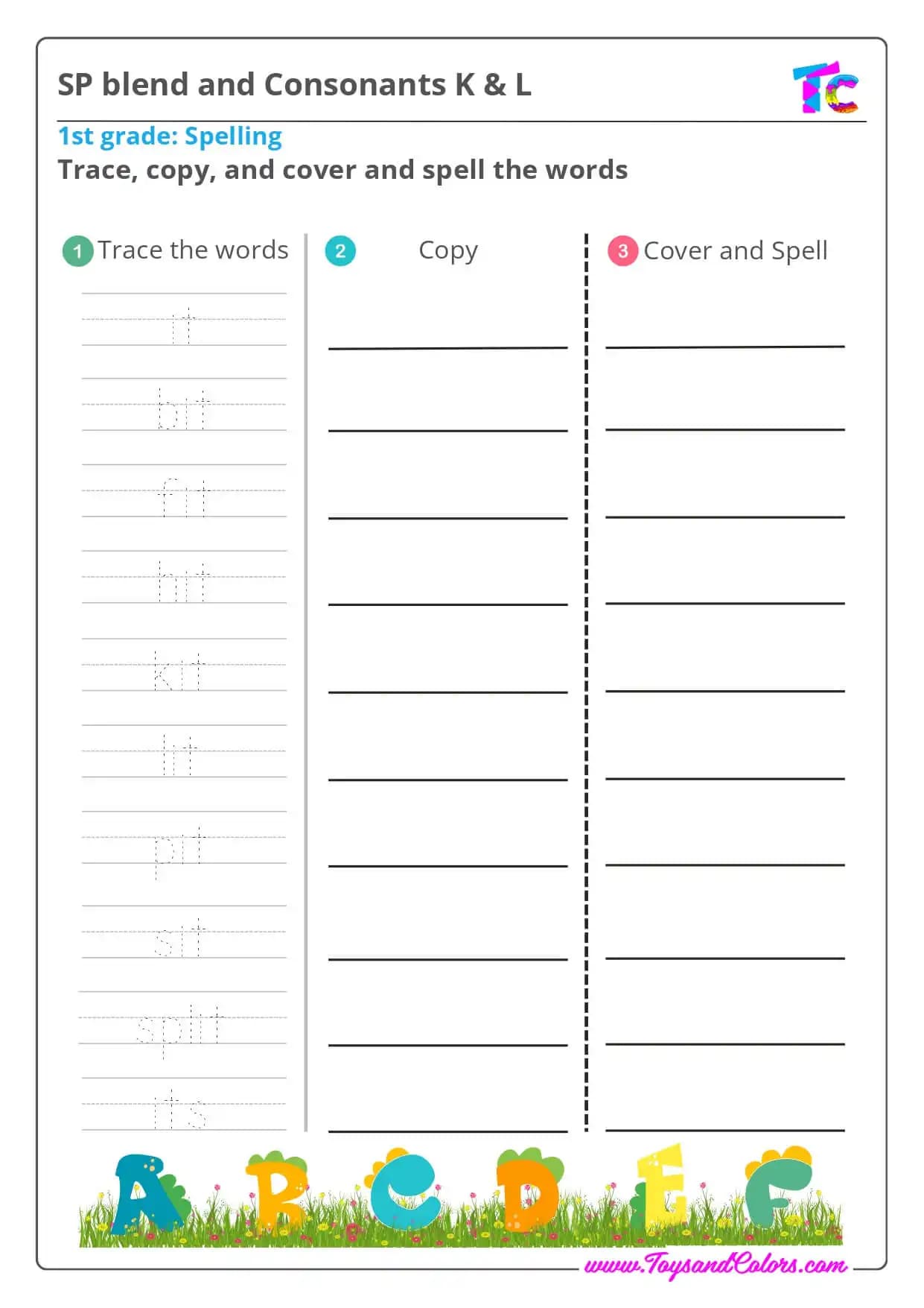 SP blend and Consonants K and L