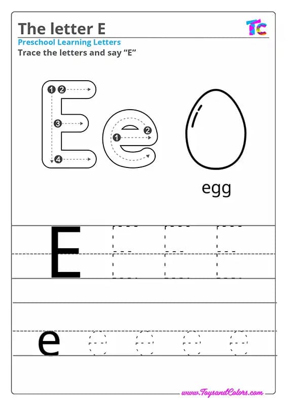 The letter E