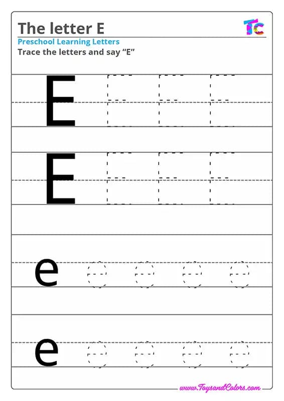 The letter E