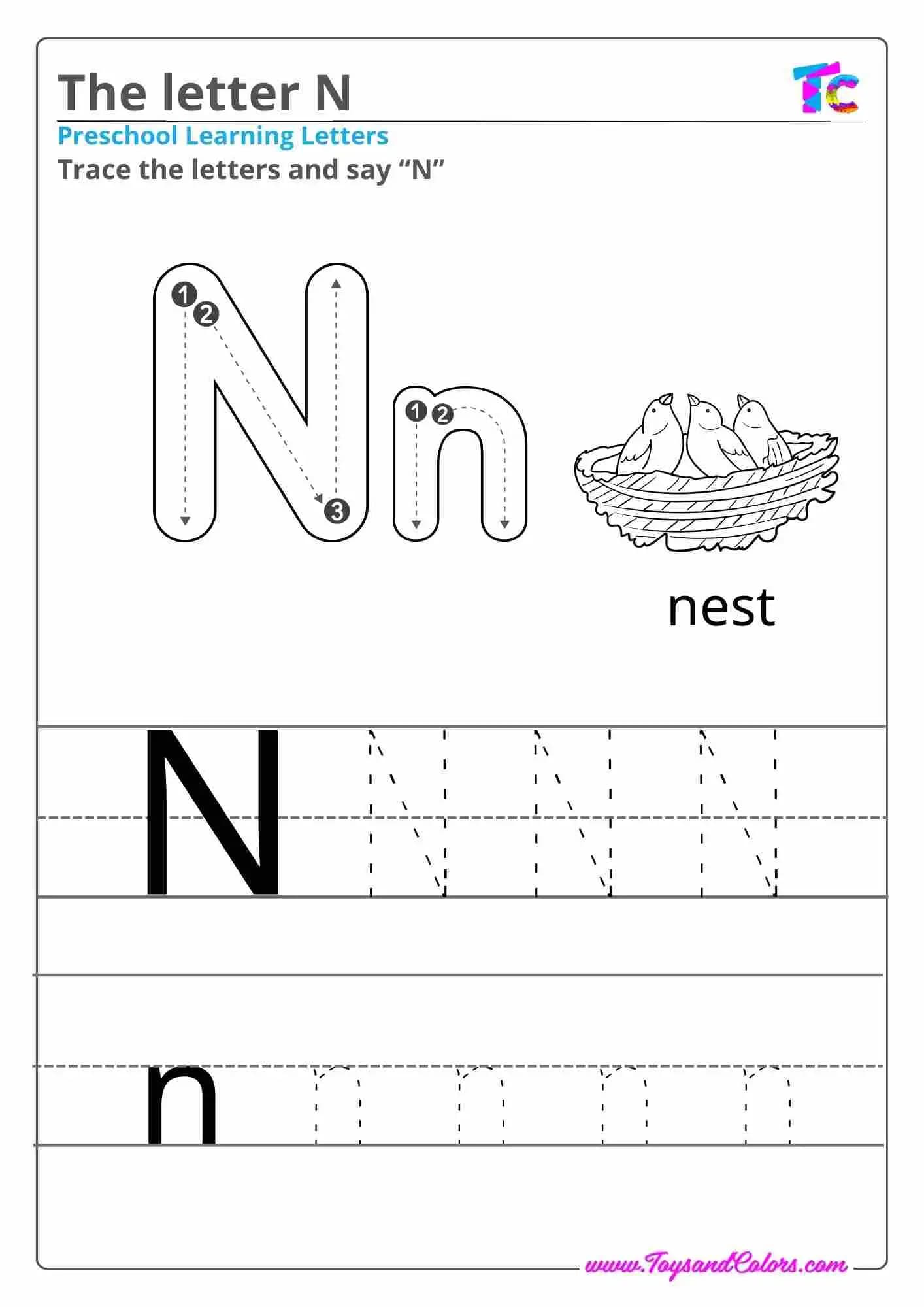 The letter N
