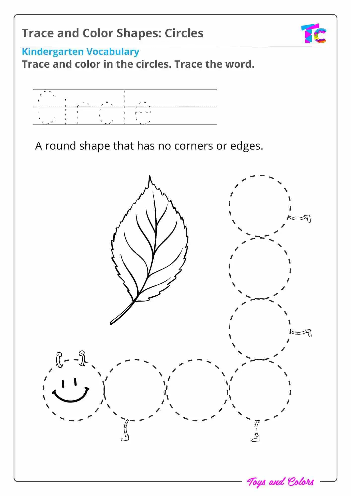 Trace and Color Shapes Circle