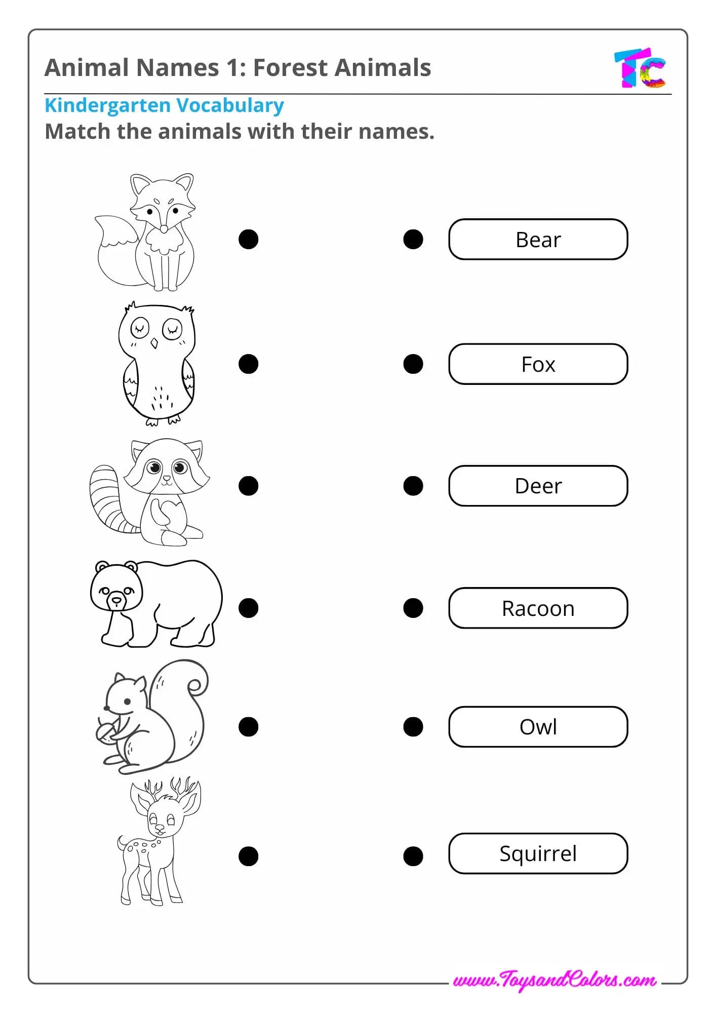 Animal Names 1: Forest Animals