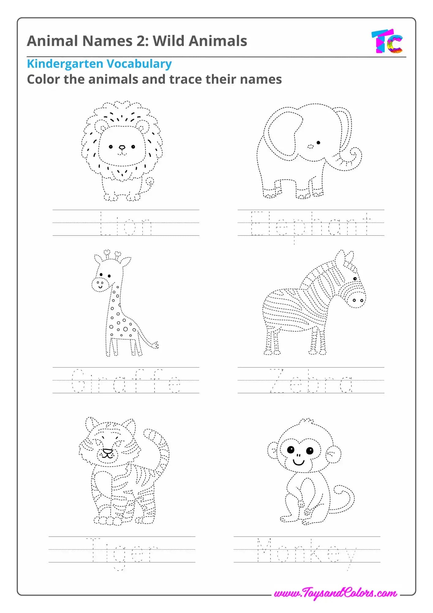 Animal Names 2: Wild Animals