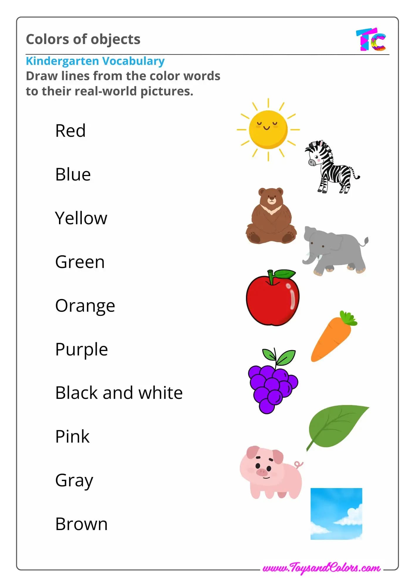 Colors of objects