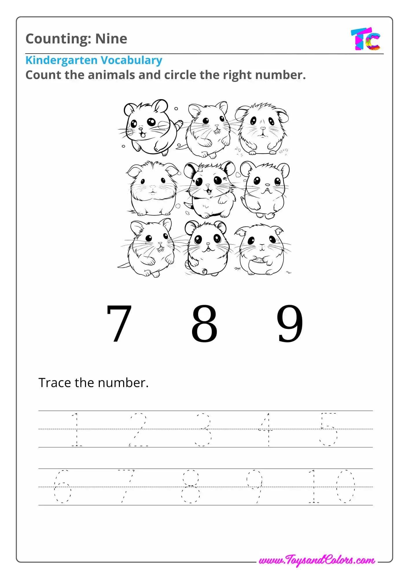 Counting: nine