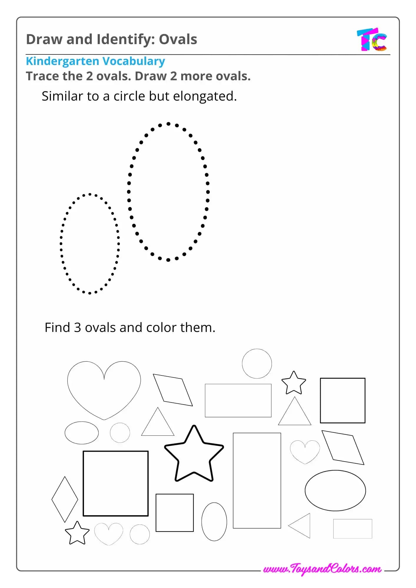 Draw and Identify: ovals