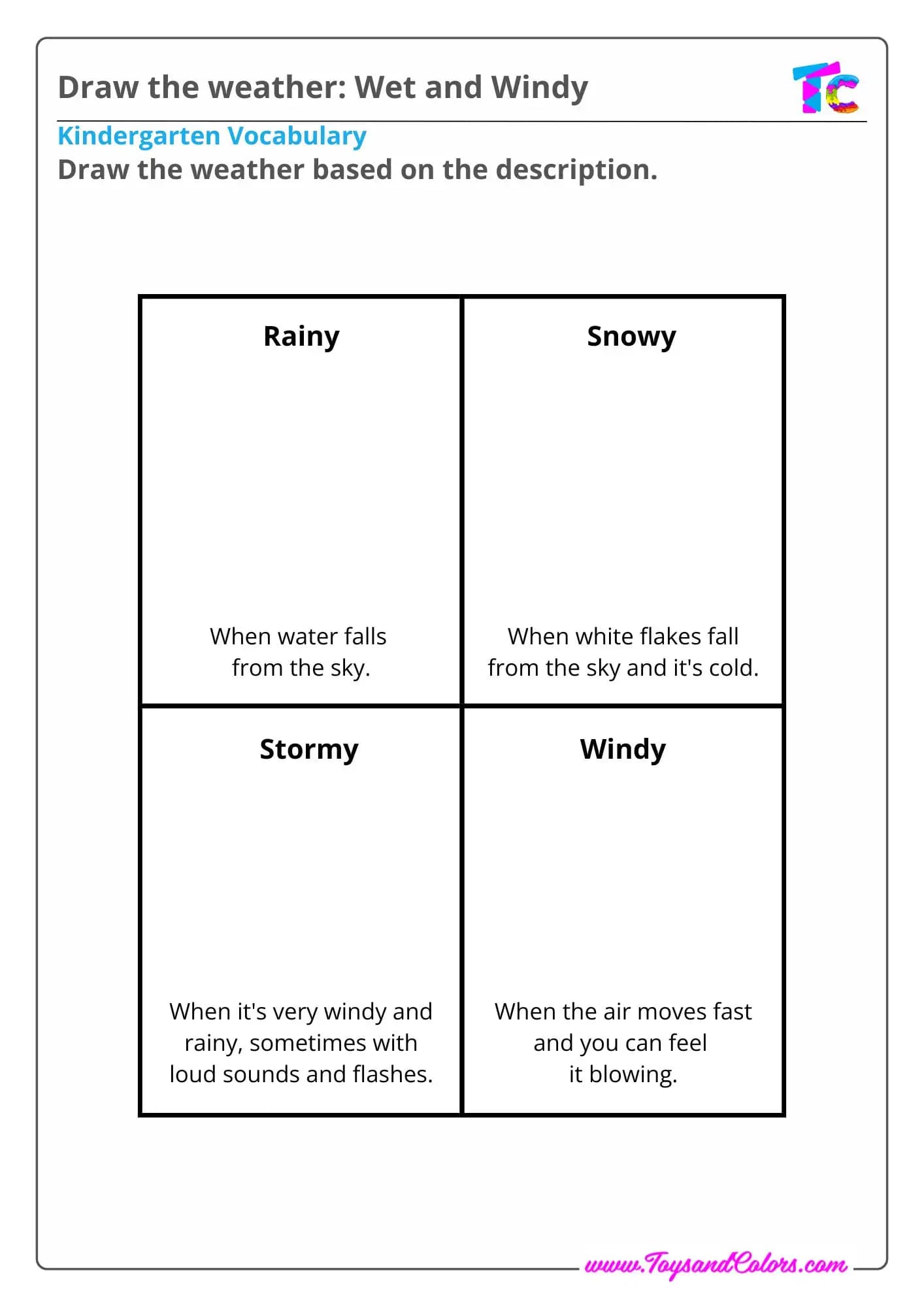 Draw the weather: Wet and Windy