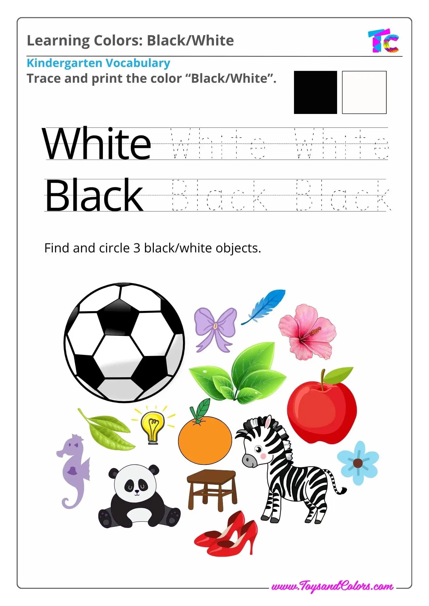 Learning Colors: Black/White