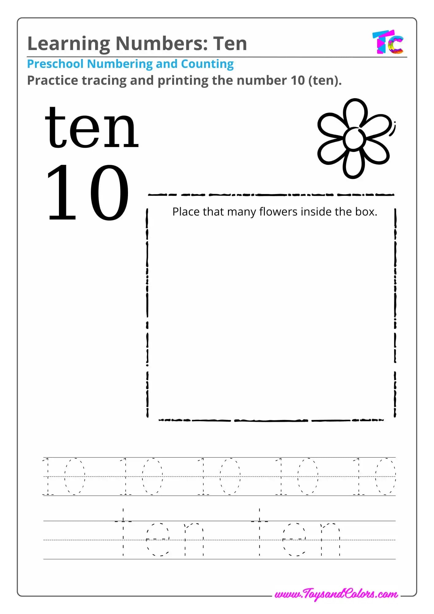 Learning Numbers ten
