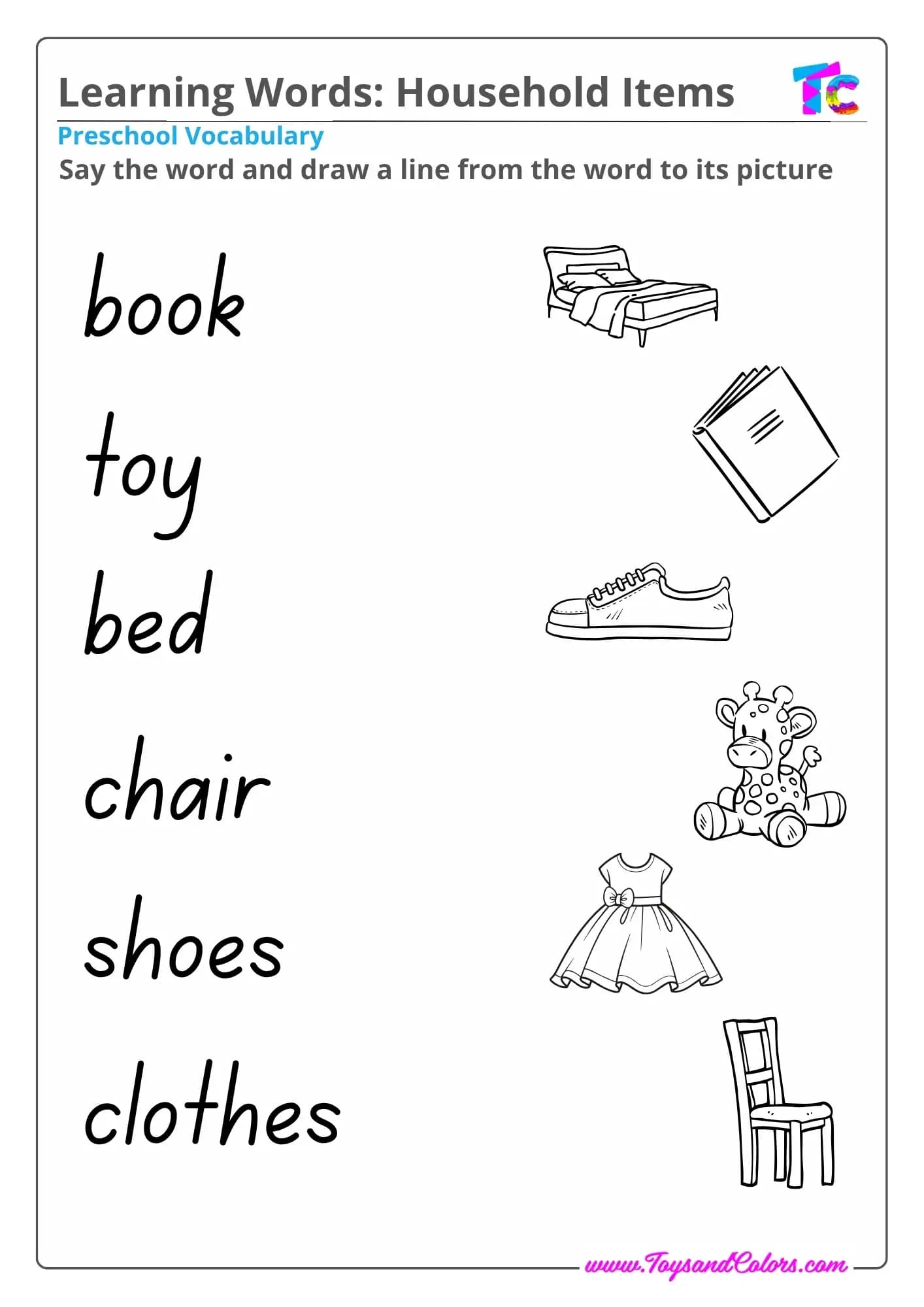 Learning Words  Household Items