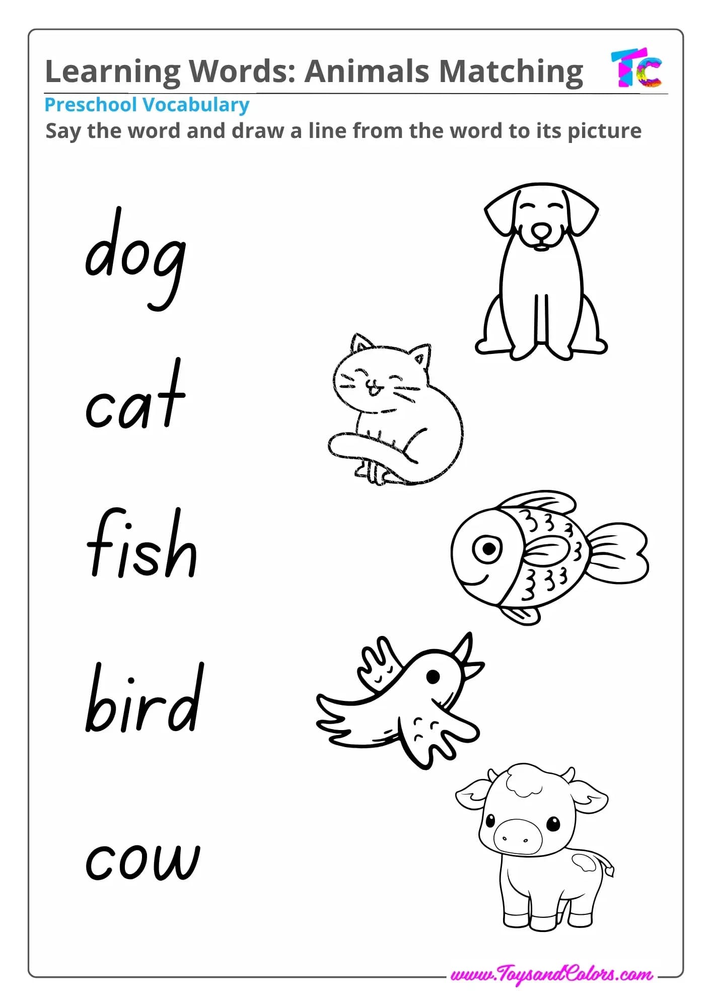 Learning Words_ Animals Matching