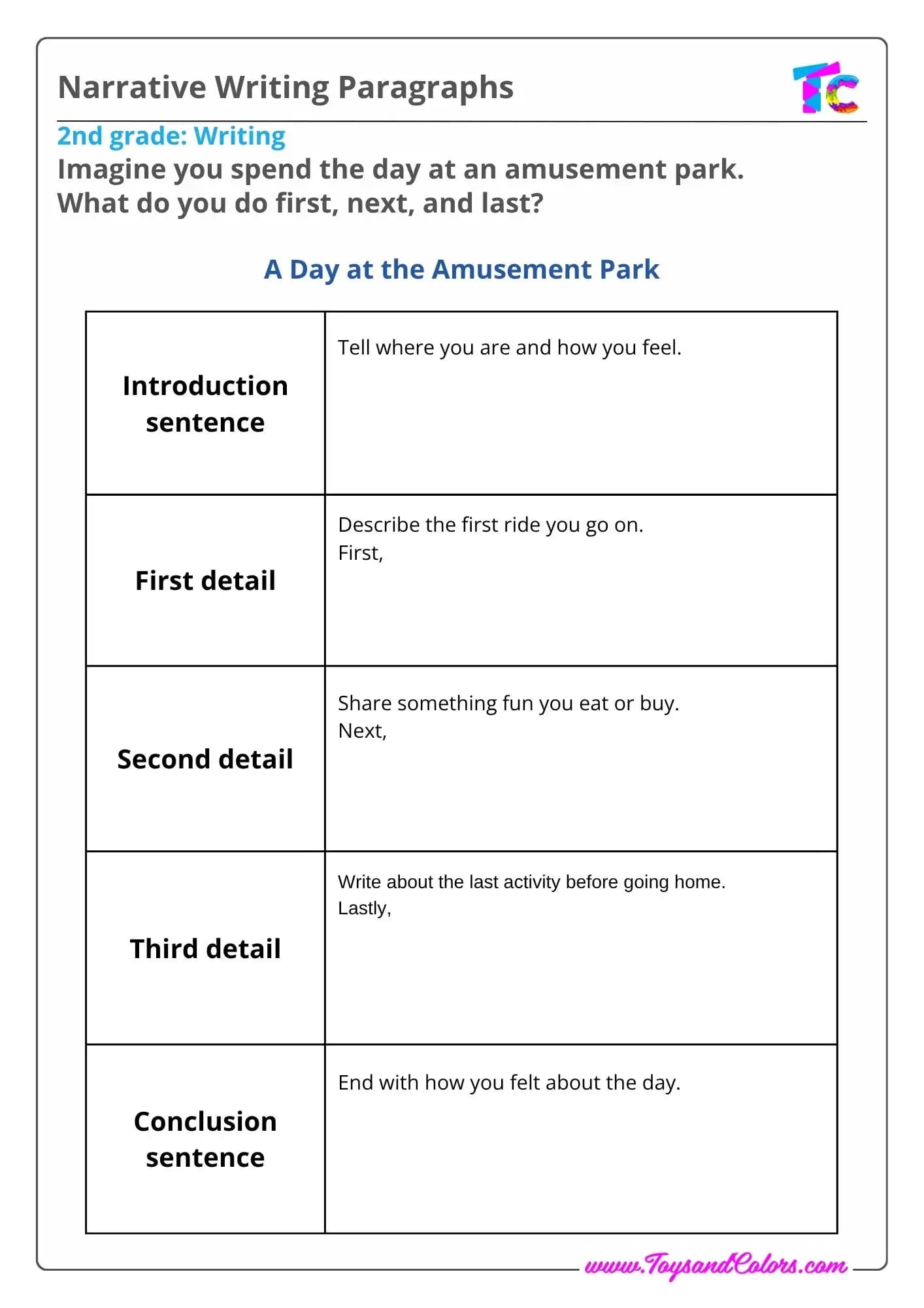 Narrative Writing Paragraphs